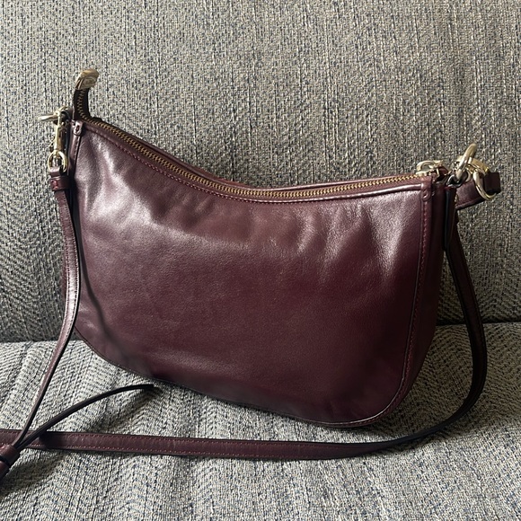 COACH CHELSEA BURGUNDY HAIR CALF/ SMOOTH LEATHER CROSSBODY BAG - Picture 4 of 16